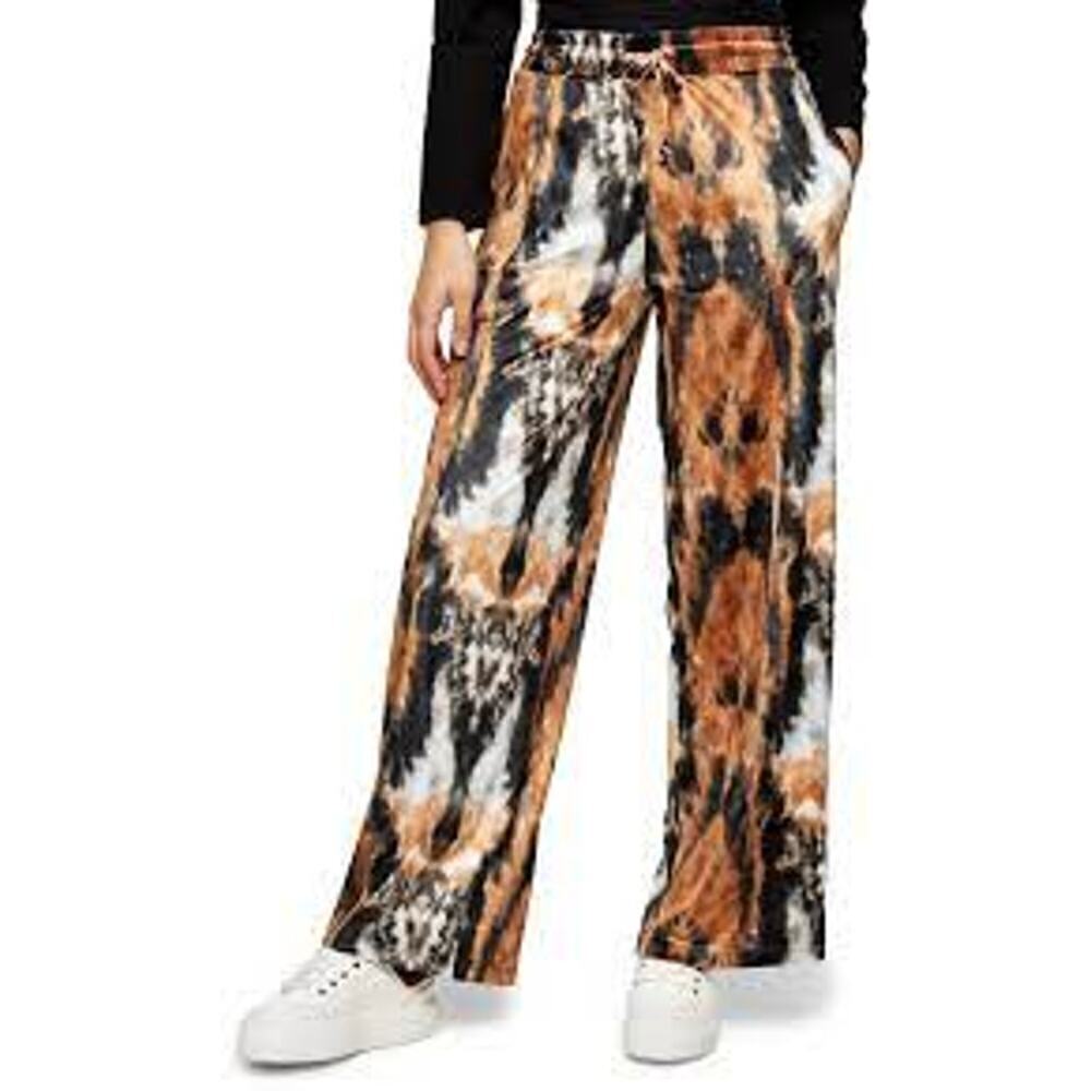 Topshop Tie Dye Velour Wide Leg Pants 0-2 XS